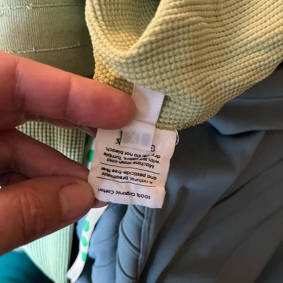 MATE The Label Pants Green Waffle Wide-Leg Crop Pant Organic Cotton 1X - Picture 10 of 10